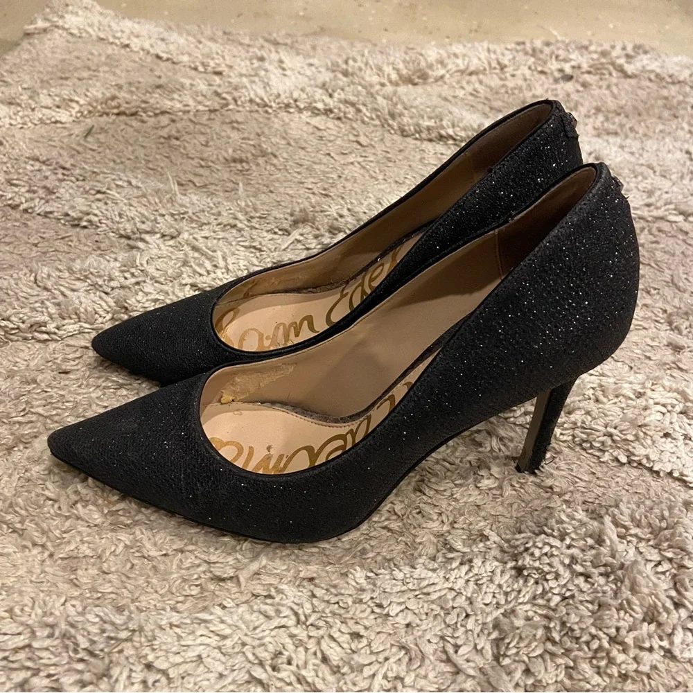 Sam Edelman Hazel Black Mesh Heels size 6 sparkly pumps - Picture 3 of 12